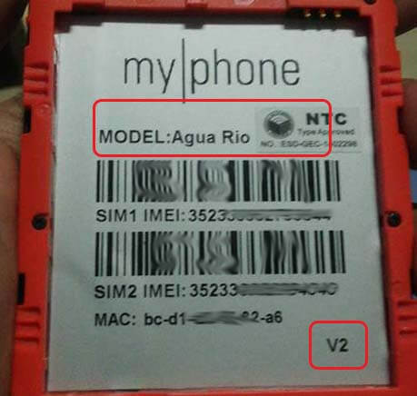 MyPhone Agua Rio V2 Firwmare